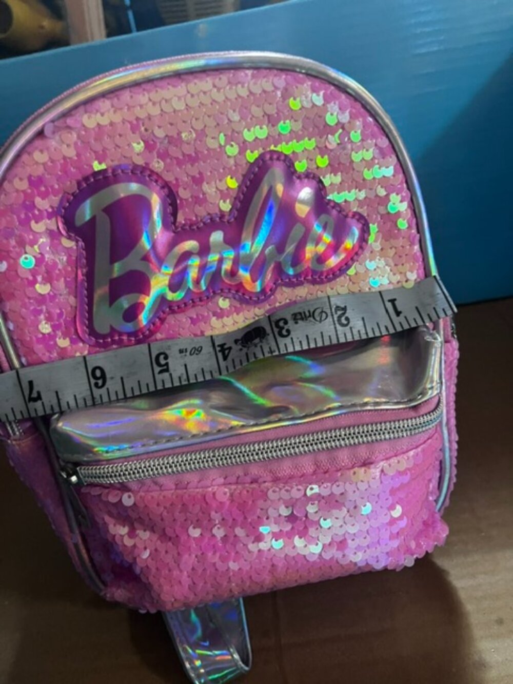 Barbie Pink Sequin Mini Backpack Iridescent Straps Sparkle Bag Kids teen